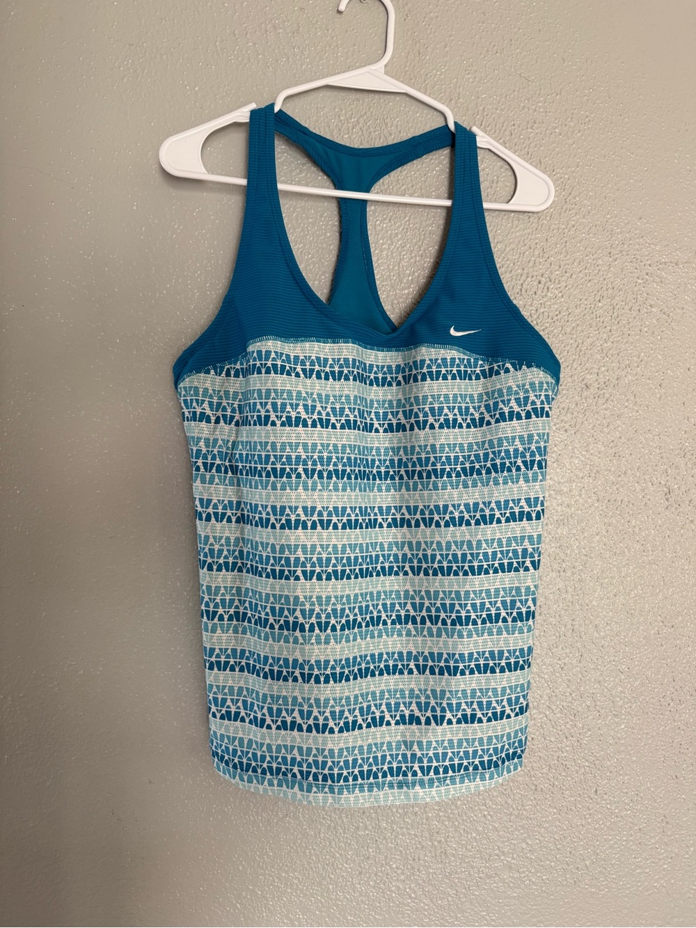 Nike Blue & White Racerback Tank Top
